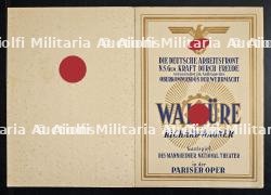 PROGRAMME DES ,WALKYRIES, À L'OPÉRA DE PARIS , PARIS, 11-03-1941 — photo 1