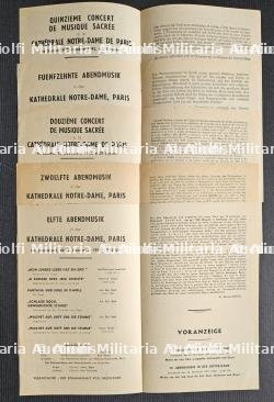 LOT DE NEUF PROGRAMME DE CONCERTS DE LA WEHRMACHT À LA CATHÉDRALE NOTRE-DAME DE PARIS SOUS LE PATRONAGE DU KOMMANDANT VON GROSS-PARIS — photo 4
