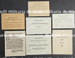 LOT DE CARTES D’ADMISSION EN ALLEMAND POUR DES CONCERTS ET SOIRÉES MUSICALES DONNÉES DANS LA CATHÉDRALE NOTRE-DAME DE PARIS SOUS LE PATRONAGE DU KOMMANDANT VON GROSS-PARIS — photo 2