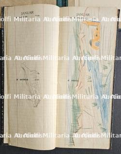 LOT DE DEUX PUBLICATIONS ALLEMANDES. AGENDA PETER KAISER 1943 ET COUVERTURE DE CARTE DES BOISSONS D’UN MESS D’OFFICIER — miniature 8