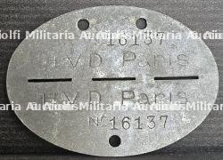PLAQUE D’IDENTIFICATION MILITAIRE (EK) D’UN MEMBRE DE LA DIRECTION DES TRANSPORTS DE LA WEHRMACHT OU HAUPTVERKEHRDIREKTION (H.V.D).