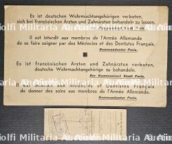 RARE PANCARTE CARTONNÉE D’INTERDICTION SANITAIRE ÉMISE PAR LE KOMMANDANT DU GROSS-PARIS — miniature 2