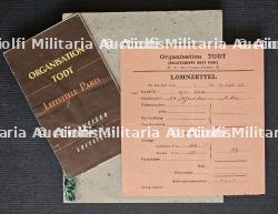 LOT DE PETITS DOCUMENTS DE L’ORGANISATION TODT (O.T) À PARIS — photo 1