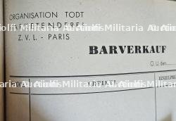 LOT DE PETITS DOCUMENTS DE L’ORGANISATION TODT (O.T) À PARIS — photo 4