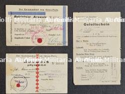 LOT DE LAISSEZ-PASSER (X2) POUR DES SOLDATS DE LA WEHRMACHT À PARIS — photo 1