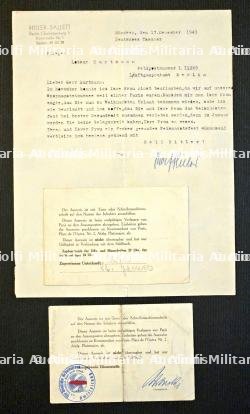 LAISSEZ-PASSER (X2) DE L’ORGANISATION KRAFT DURCH FREUDE (K.D.F) POUR PARIS INTRA-MUROS ET UNE LETTRE POUR DES ARTISTES ALLEMANDS — photo 2