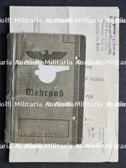 WEHRPASS DE L’ARMÉE ALLEMANDE , TRANSPORT KOMMANDANTUR PARIS-SÜD — photo 1