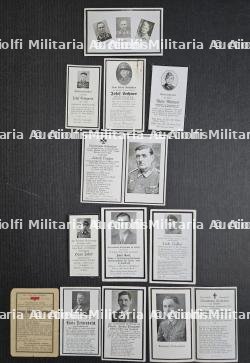 LOT DE DOUZE FAIRE-PART DE DÉCÈS À PARIS DE SOLDATS DE LA WEHRMACHT