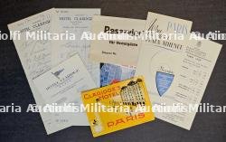 LOT DE DOCUMENTS SUR LES HÔTELS PARISIENS SOUS L’OCCUPATION
