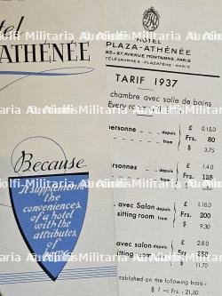 LOT DE DOCUMENTS SUR LES HÔTELS PARISIENS SOUS L’OCCUPATION — photo 2