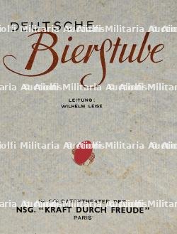 LOT DE MENUS DE LA BRASSERIE ALLEMANDE (« DEUTSCHE BIERSTUBE ») DU SOLDATENTHEATER « EMPIRE » ET PROGRAMME D’UNE SOIRÉE DE LA HEER DU 06-05-1943 — photo 2