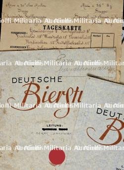 LOT DE MENUS DE LA BRASSERIE ALLEMANDE (« DEUTSCHE BIERSTUBE ») DU SOLDATENTHEATER « EMPIRE » ET PROGRAMME D’UNE SOIRÉE DE LA HEER DU 06-05-1943 — photo 4
