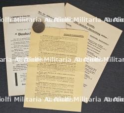 LOT DE FICHE D’INFORMATION (MERKBLATT) (X2) DESTINÉES AU SOLDAT ALLEMAND SUR LES BORDELS PARISIENS ET PRESERVATIF DANS SA BOITE — photo 1