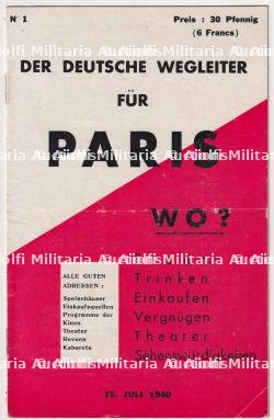 EXEMPLAIRE No 1 DU « DEUTSCHE WEGLEITER » DU 15 JUILLET 1940