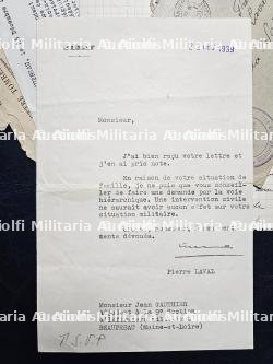 LETTRE DE PIERRE LAVAL À ENTÊTE DU SÉNAT AVEC SON ENVELOPPE , PARIS, LE 22-12-1939 — photo 2