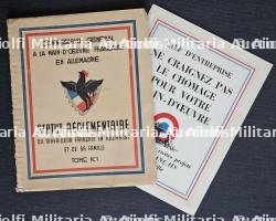 RARE ANNUAIRE DU COMMISSARIAT GÉNÉRAL À LA MAIN-D'ŒUVRE FRANÇAISE EN ALLEMAGNE (TOME NO 1, 1943) ET PLAQUETTE POUR LA LUTTE CONTRE LE CHÔMAGE — photo 1