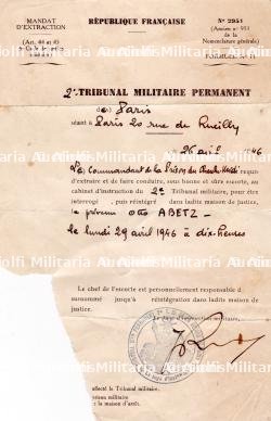 MANDAT D’EXTRACTION D'OTTO ABETZ — vignette 1