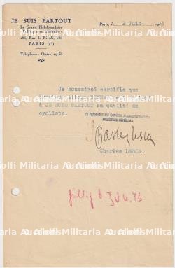 COURRIER À ENTÊTE DU JOURNAL ,JE SUIS PARTOUT — photo 1