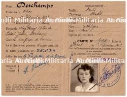 CARTE D'IDENTITÉ DE FONCTIONNAIRE , COMMISSARIAT GÉNÉRAL AUX QUESTIONS JUIVES , PARIS, 13-09-1943 , ALICE DESCHAMPS — miniature 3