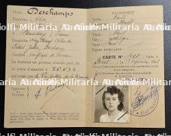 CARTE D'IDENTITÉ DE FONCTIONNAIRE , COMMISSARIAT GÉNÉRAL AUX QUESTIONS JUIVES , PARIS, 13-09-1943 , ALICE DESCHAMPS — photo 4