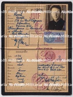 CARTE D'IDENTITÉ D'UN ISRAÉLITE , JOSEPH HOCH , LYON , 26-02-1944