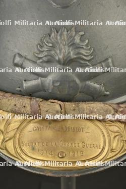 Casque Adrian 1915 artillerie Veillot — miniature 7