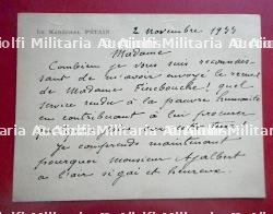 Carte lettre autographe signée de Philippe Pétain