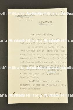 Lettre signée du Docteur Ménétrel