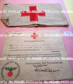 Brassard et documents de la Croix Rouge allemande