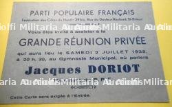 Carte d’invitation signée par Jacques Doriot — photo 1