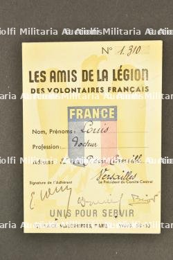 Carte d'adhérent des amis de la LVF — photo 1