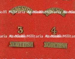 Ensemble d'insignes des 3rd et 4th Tyneside Scottish. Badge grouping of the 3rd and 4th Tyneside Scottish