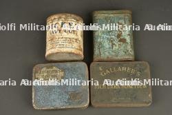 Lot de 6 boîtes anglaises et un quart. Lot of 6 British tins and one mug — miniature 3
