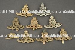 Lot de 9 insignes d'artillerie anglais. Lot of 9 British artillery badges