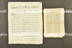 Revolution brabanconne, proclamation du duc de Saxe-Teschen et Gazette van Antwerpen. Brabant Revolution, proclamation by the Duke of Saxe-Teschen and Gazette van Antwerpen.