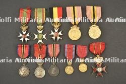 Lot de medailles de sauveteurs du regne de Leopold II. Group of lifesaving medals from the reign of Leopold II.