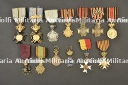 Lot de medailles de veterans et d’anciens militaires du regne de Leopold II. Group of veterans’ and former servicemen’s medals from the reign of Leopold II.