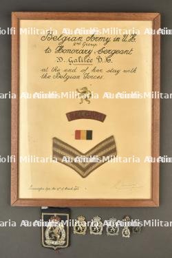 Insignes des Forces belges au Royaume-Uni. Badges of the Belgian Forces in the United Kingdom.
