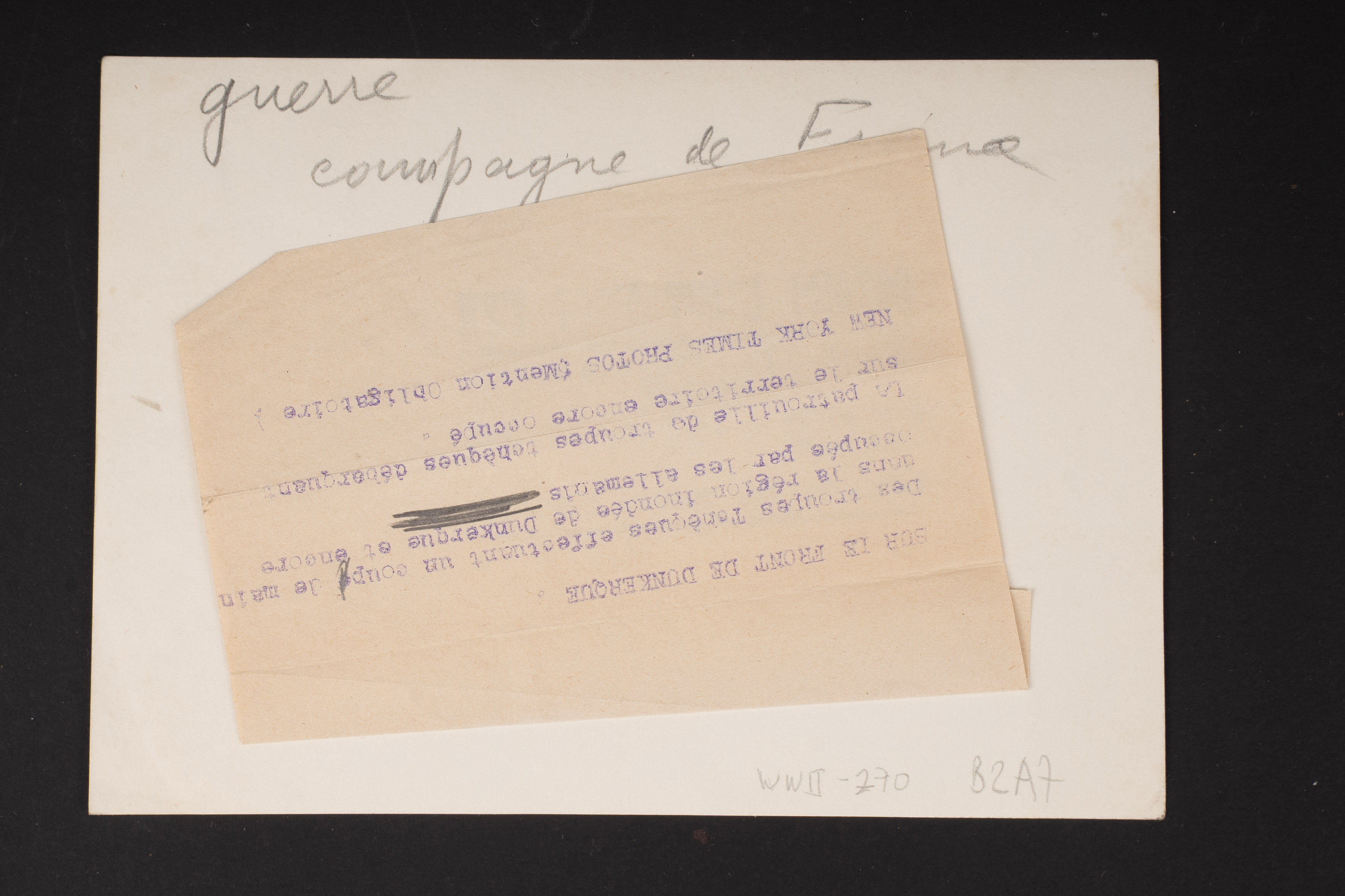 Photo sur le Front de Dunkerque. Dunkirk Front photograph. — photo 2