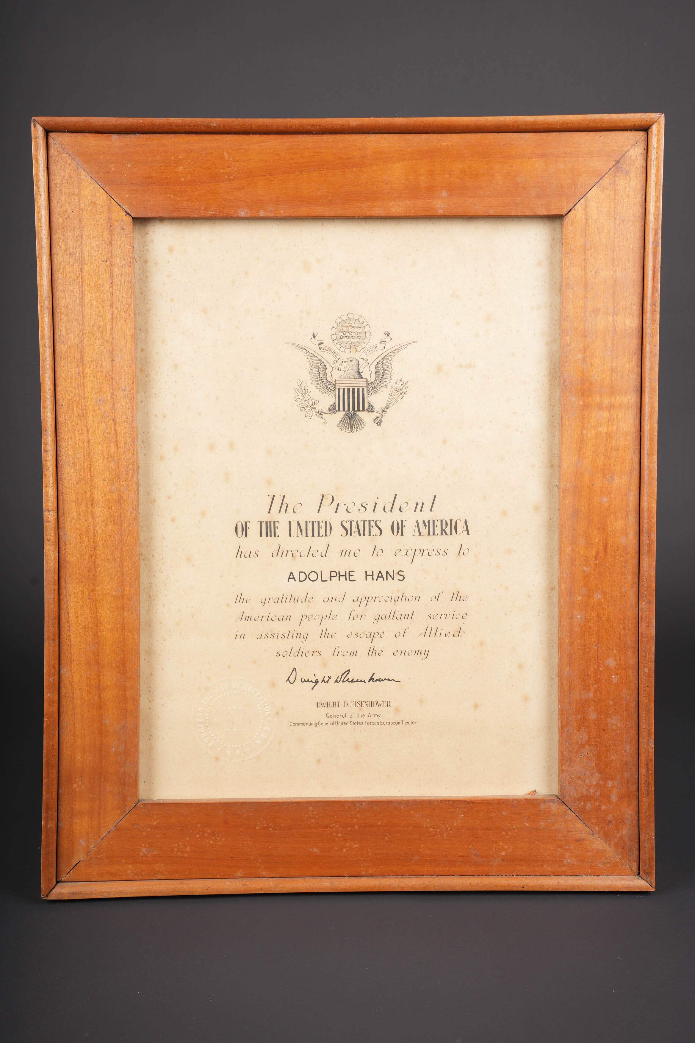 Diplôme de congratulation américaine. American congratulatory certificate — photo 1