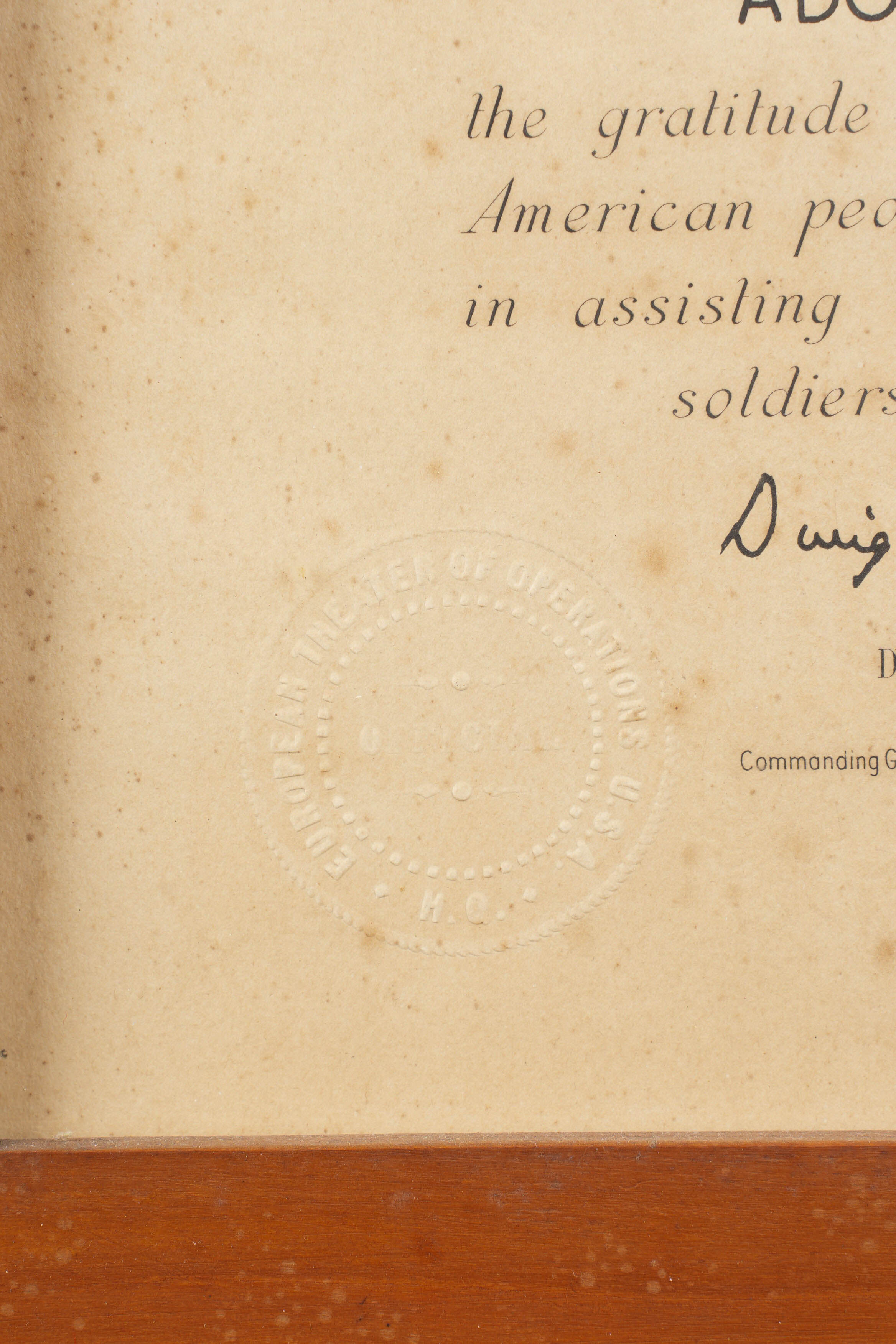 Diplôme de congratulation américaine. American congratulatory certificate — photo 4