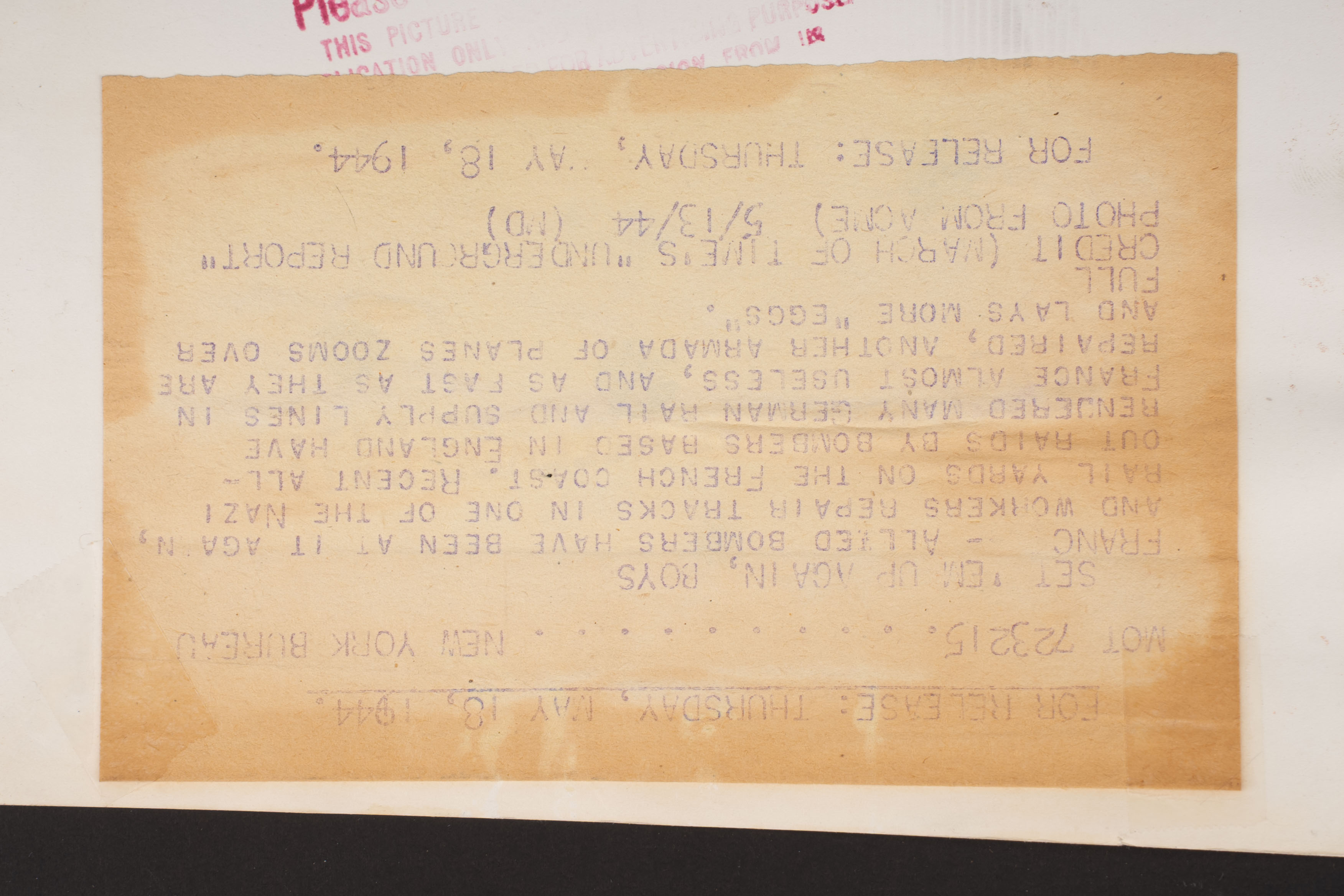 Photo de presse France 1944. France 1944 press photograph. — photo 4