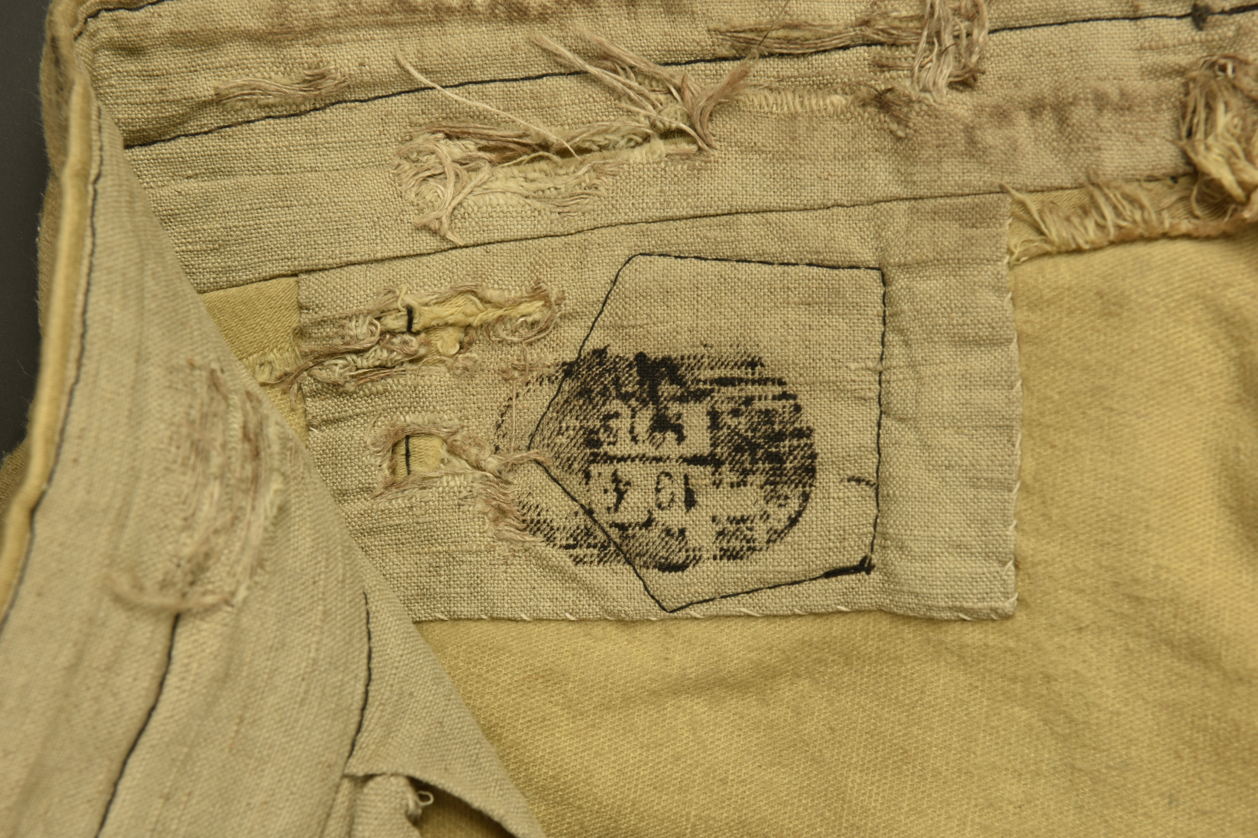 Pantalon culotte français d'artilleur en ratine. French artillery ratine cloth breeches — photo 6