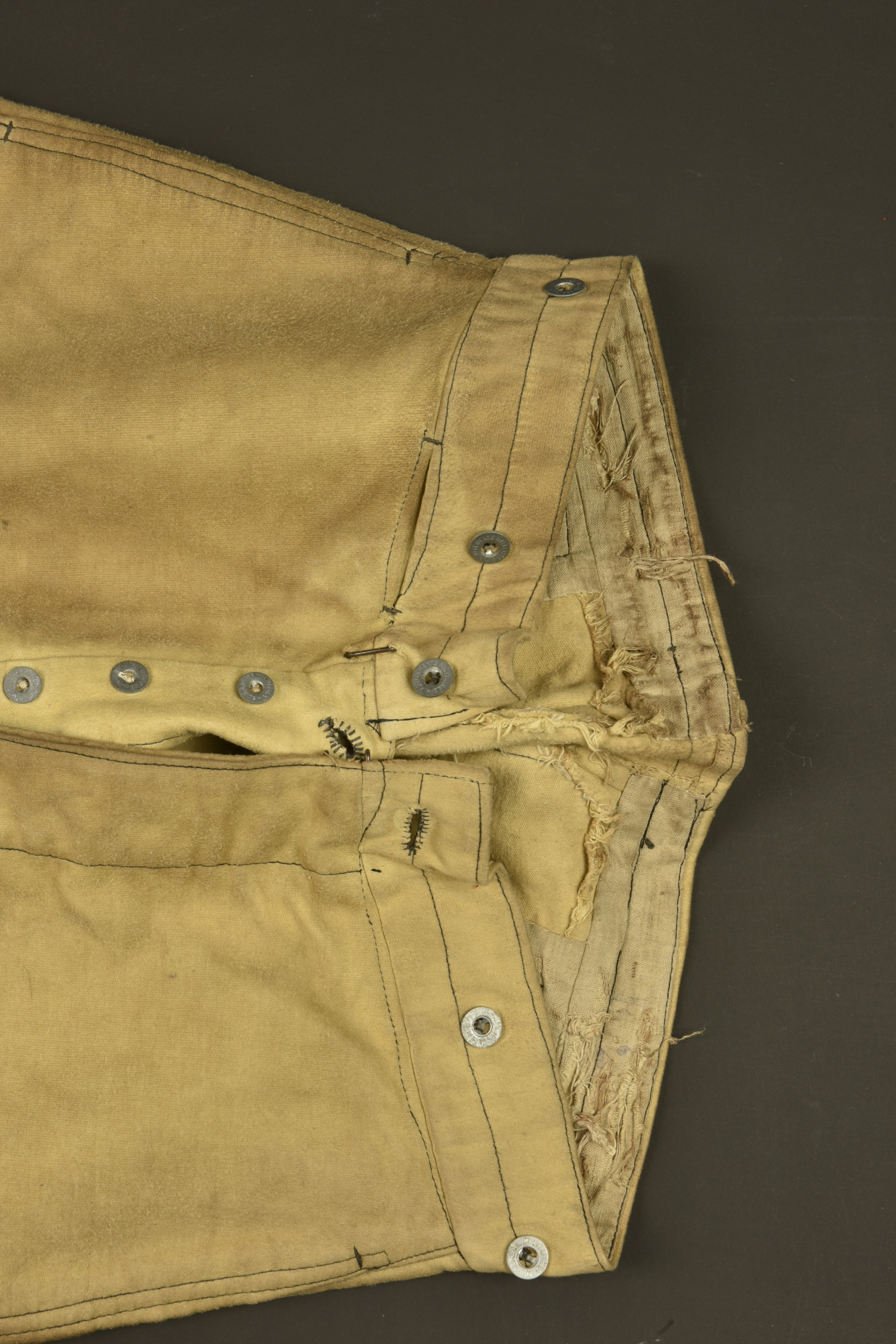 Pantalon culotte français d'artilleur en ratine. French artillery ratine cloth breeches — photo 8