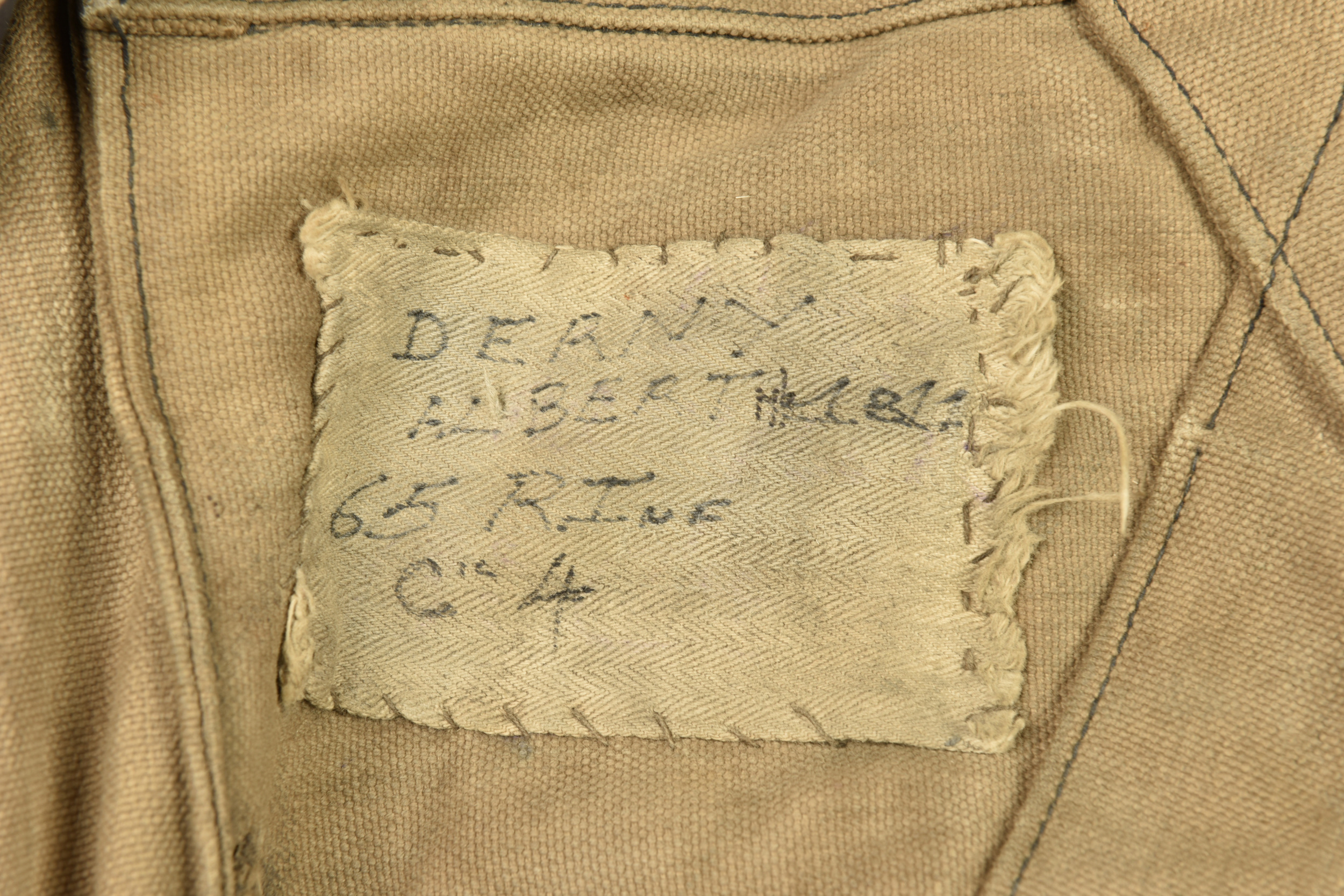 Havresac français ersatz en toile d'un soldat du 65e RI. French ersatz canvas backpack belonging to a soldier of the 65th Infantry Regiment — photo 4