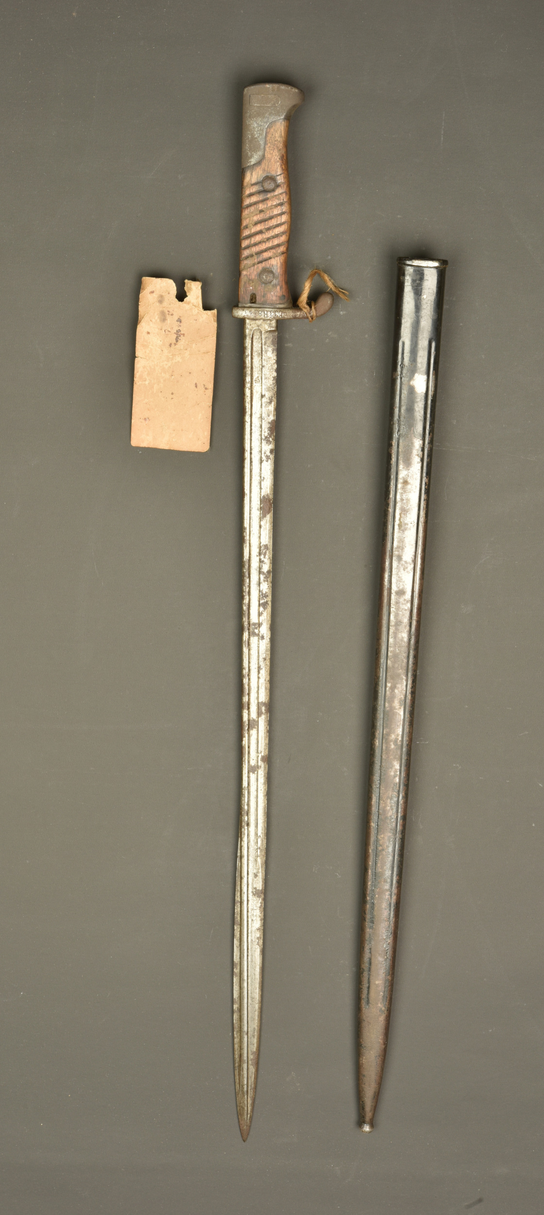 Baïonnette S98 nA du 13 JR Bavarois avec étiquette de prise à Laneuville. German S98 nA bayonet of the Bavarian 13th Infantry Regiment with capture tag from Laneuville — photo 6