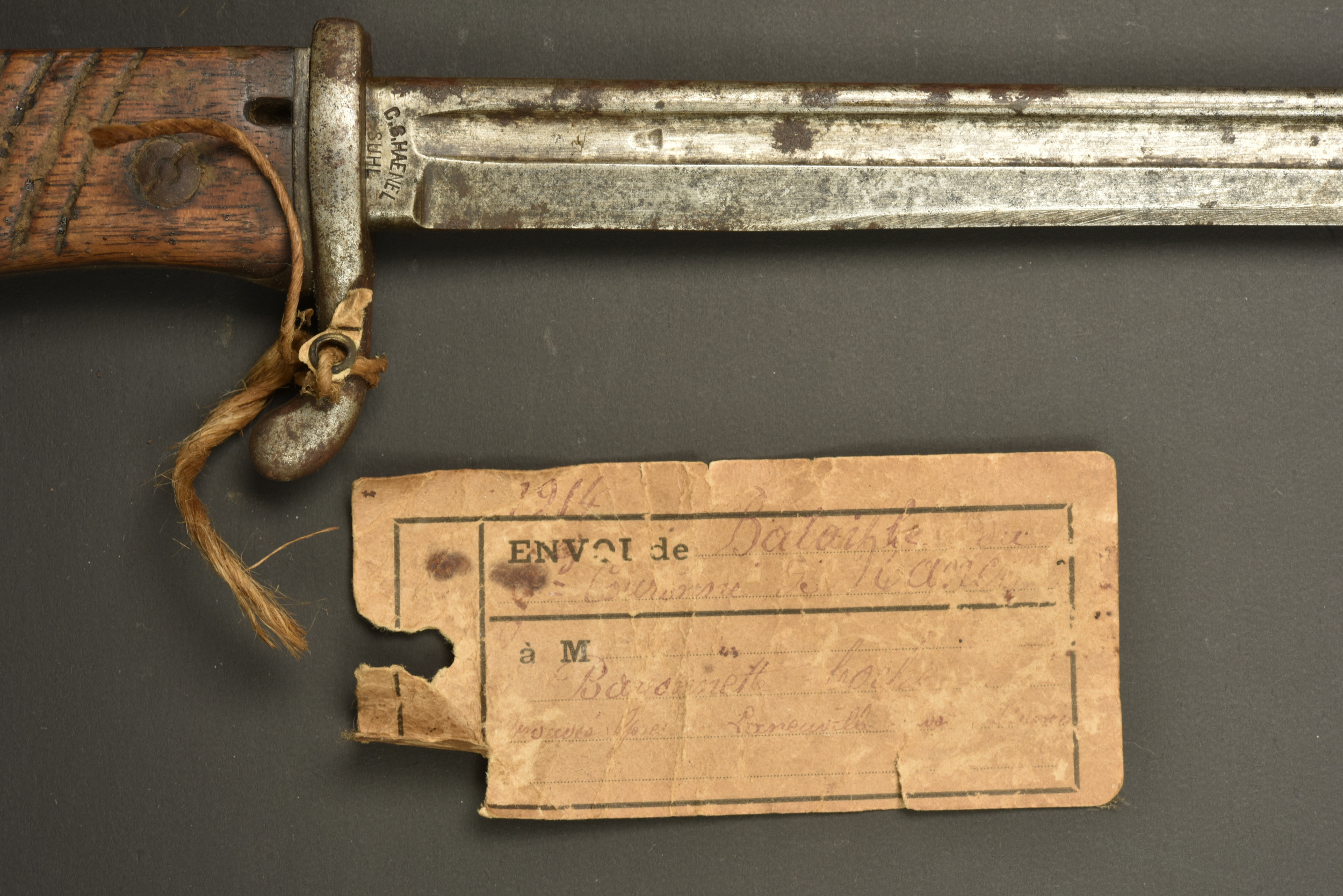 Baïonnette S98 nA du 13 JR Bavarois avec étiquette de prise à Laneuville. German S98 nA bayonet of the Bavarian 13th Infantry Regiment with capture tag from Laneuville — photo 7