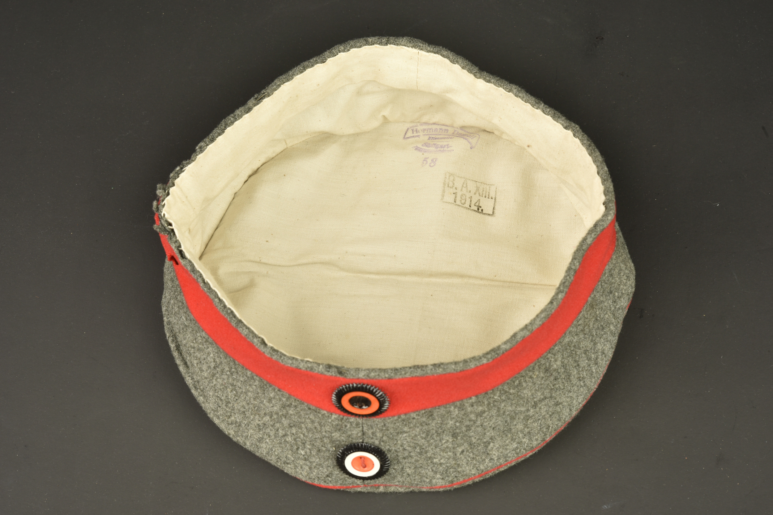 Mutze M1907 feldgrau du Wurttemberg. Model 1907 feldgrau visor cap of Württemberg — photo 3