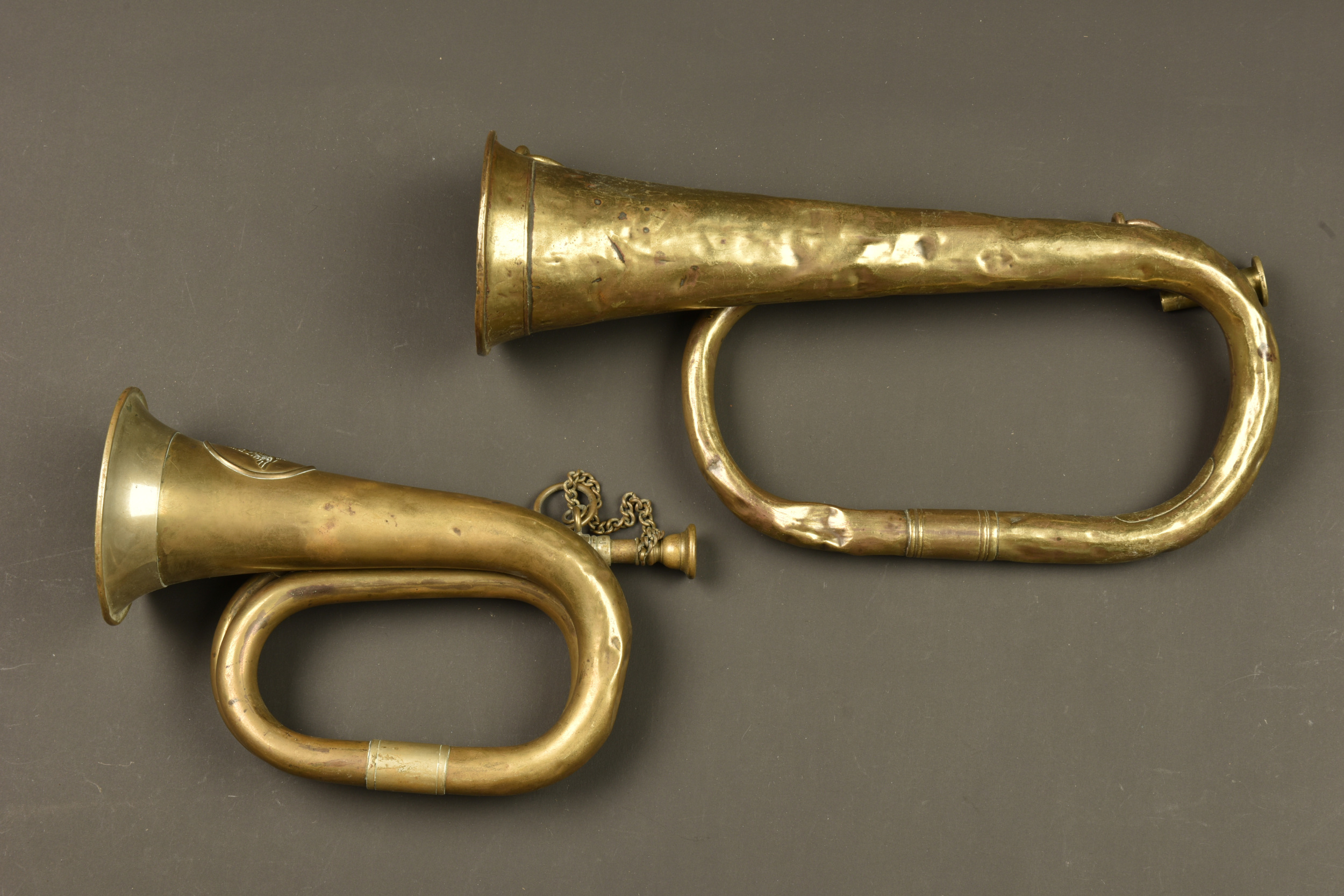 Signalhorn prussien et trompette du GR123 Wurttemberg. Prussian signal horn and trumpet of Württemberg Grenadier Regiment 123 — photo 8