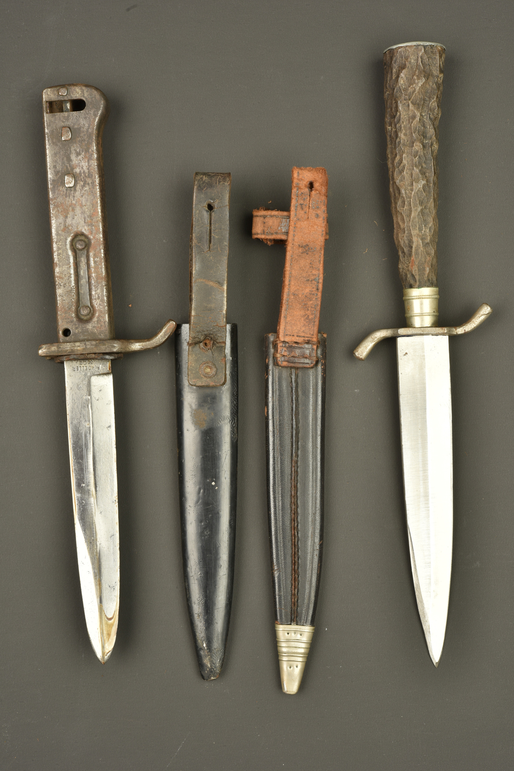 Poignard baïonnette Koeller et couteau de chasse. Koeller bayonet dagger and hunting knife — photo 3